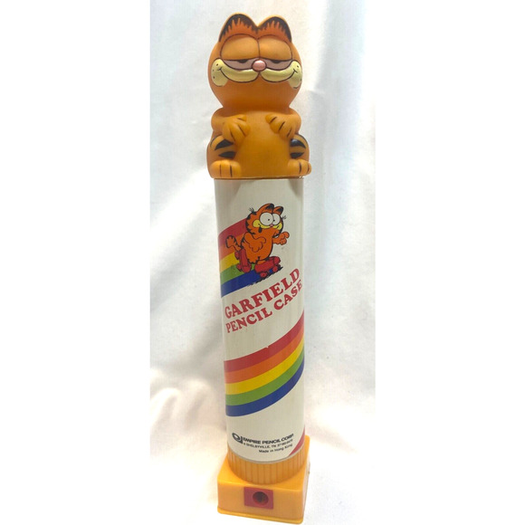 Vintage 1980s Garfield United Feature Syndicate Lot Pencil Case Pencils Ruler - Picture 2 of 5